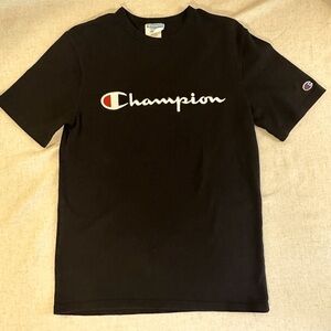Vintage Champion Embroidered Logo T Shirt Medium